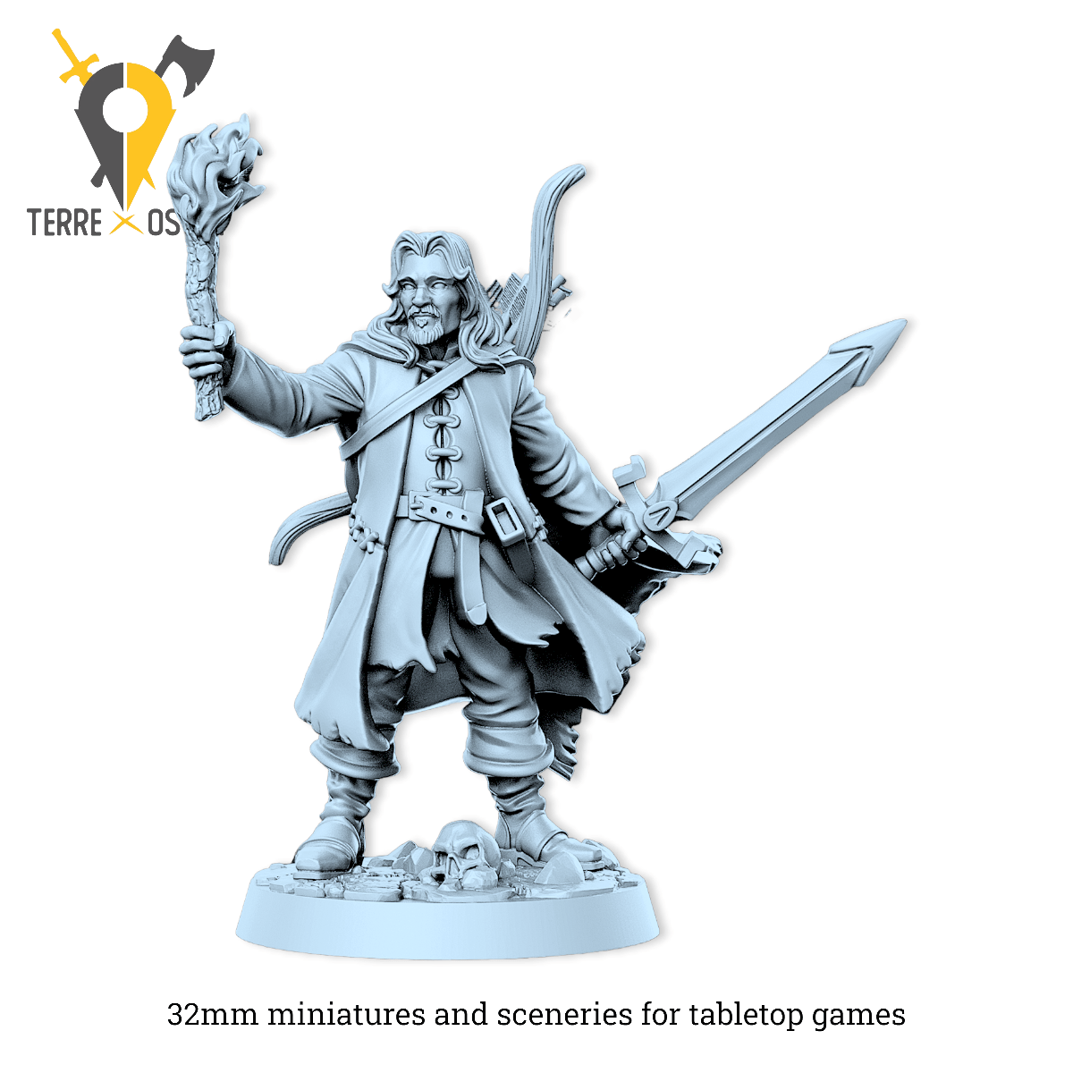 Aragorn umano ramingo ranger guerriero re lotr anelli | miniatura 3D resina | Terre Ostili