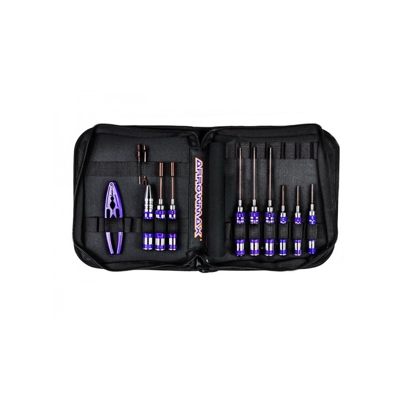 ARROWMAX - SET UTENSILI PER 1/10 OFF ROAD (12 pcs) CON BORSA