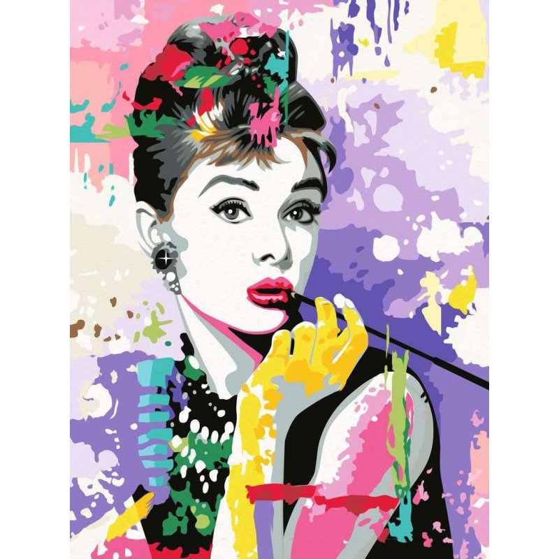 Audrey Hepburn CreArt Paint by Numbers Painting Set 30 x 40 cm