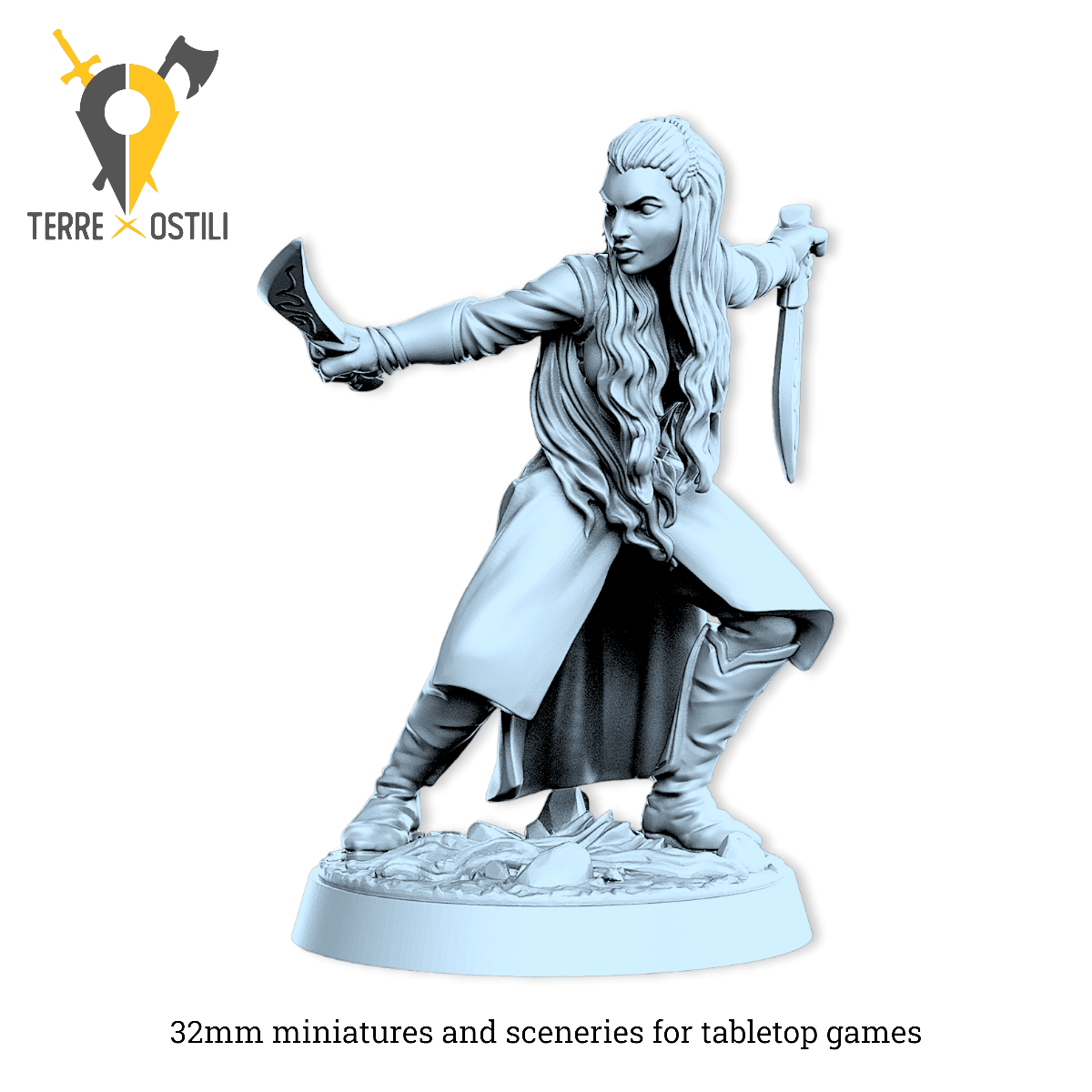 Aurielle elfa guerriero lotr anelli | miniatura 3D resina | Terre Ostili