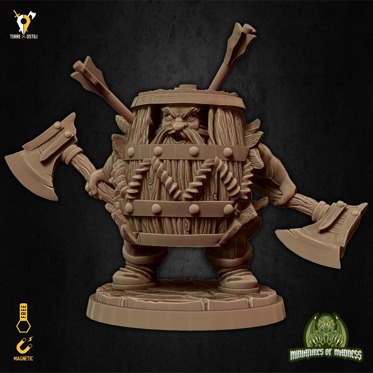 Barbaro nano armatura botti barile botte miniatura