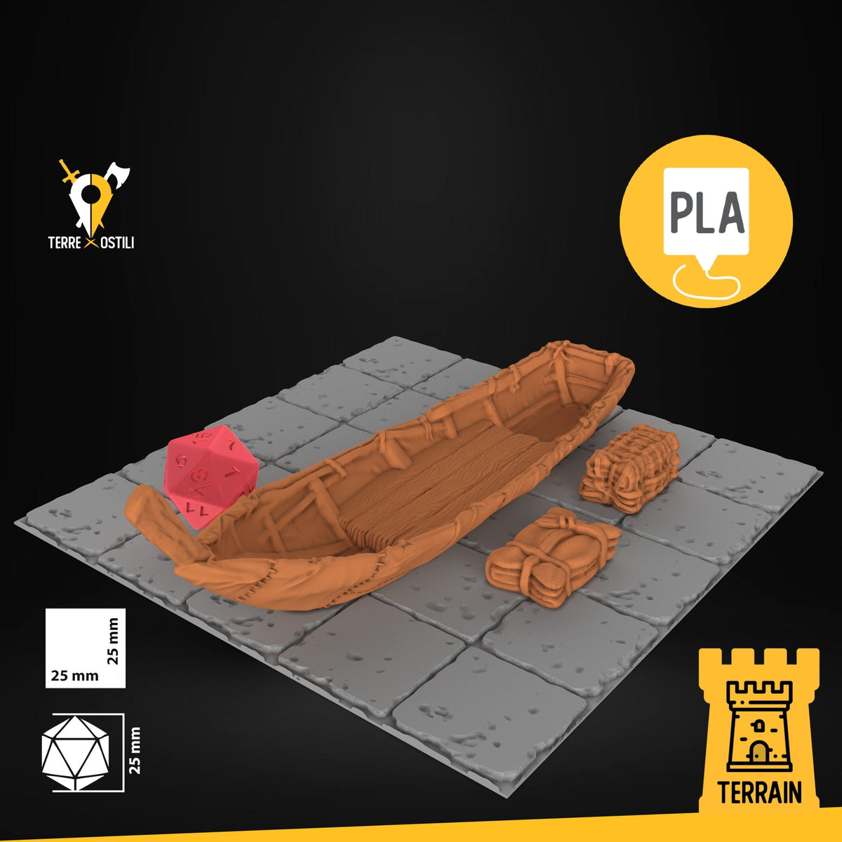 Barca pescatore con pelli inuit ghiaccio gelo inverno fantasy scenico 3D