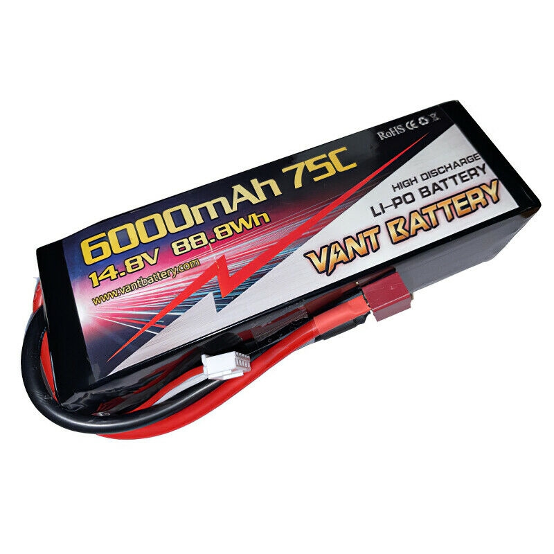 BATTERIA LIPO 14,8v 6000mha 75C CAVETTO DEANS