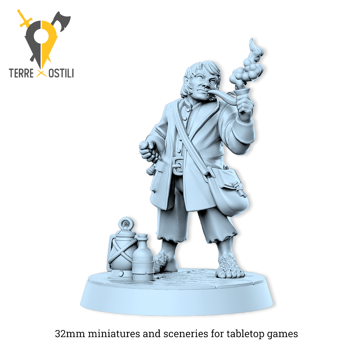 Bilbo goodsong halfling guerriero avventuriero hobbit lotr anelli | miniatura 3D resina | Terre Ostili