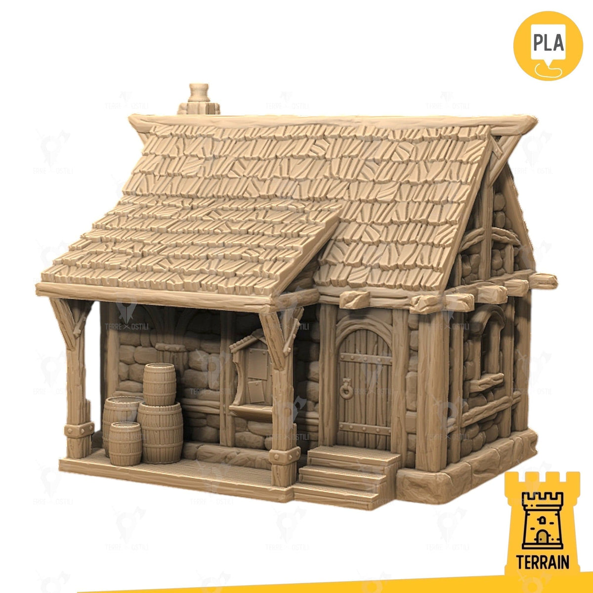 Birrificio Piccola Taverna locanda legno e pietra avamposto città edificio fantasy scenico