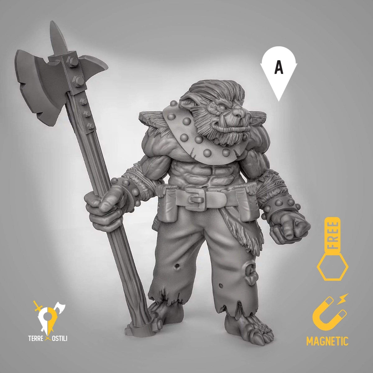 Bugbear armato alabarda miniatura