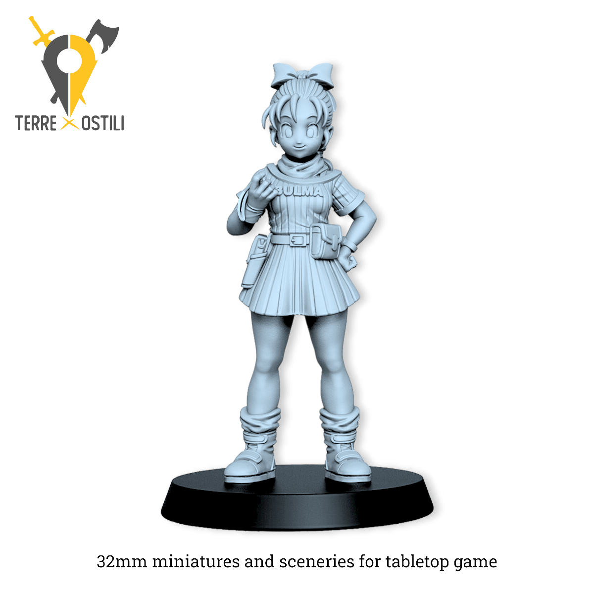 Bulma pop ingegnere avventuriera dragon ball | miniatura 3D resina | Terre Ostili | Dragon ball