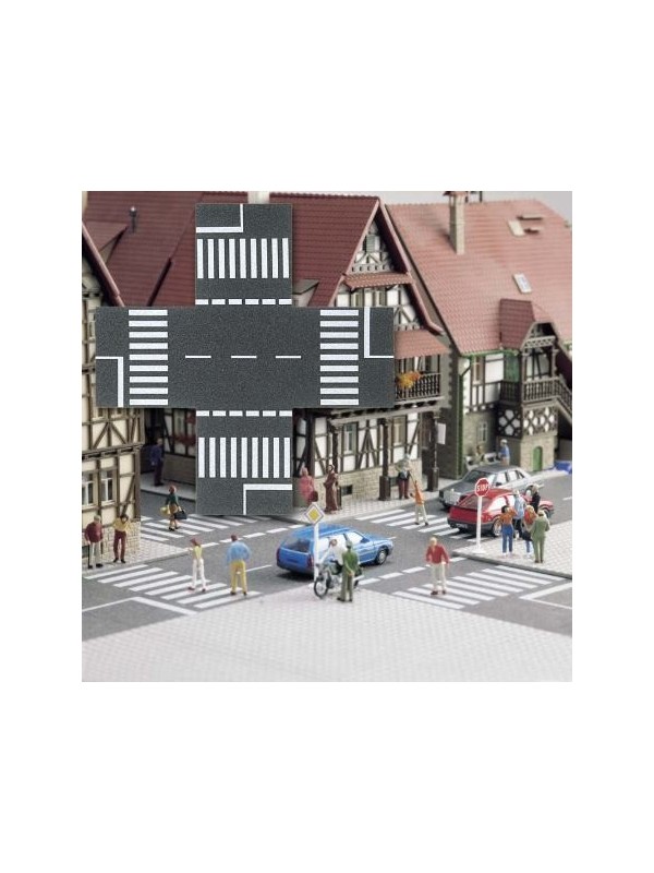 BUSCH 7074 Scala HO Incrocio stradale adesivo con linea segnaletica