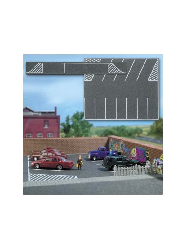 BUSCH 7076 Scala HO Parcheggio asfaltato adesivo (misura 200 x 160 mm)