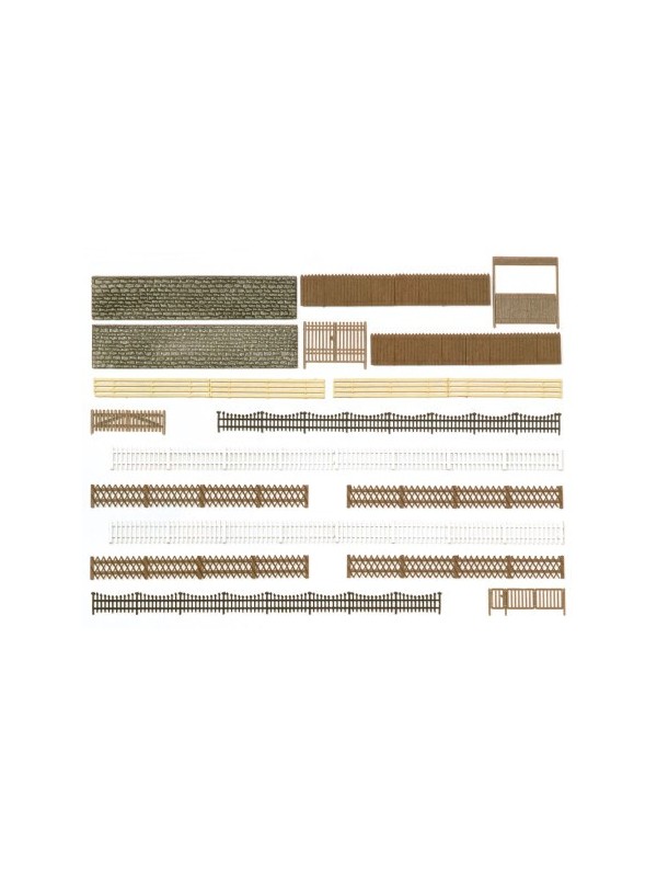 BUSCH 6017 Scala HO Recinzioni assortite cm. 200 (muri, steccati, cancelli)