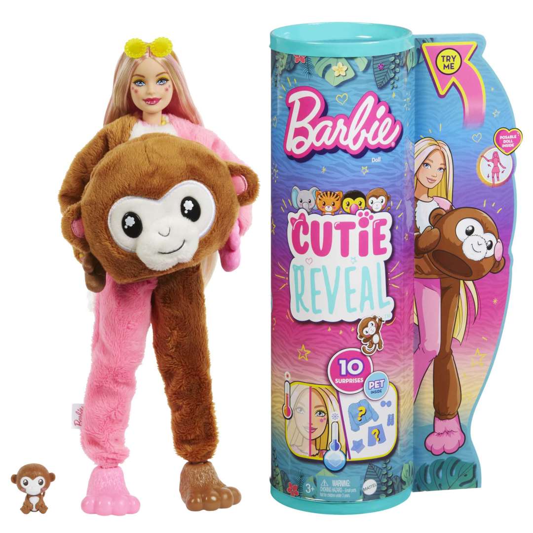 Barbie - Cutie Reveal Amici della Giungla - Scimmia - HKR01