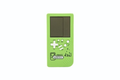 Gioco digitale Puzzle di cubi che cadono in plastica 7x14 cm verde a batterie con suono