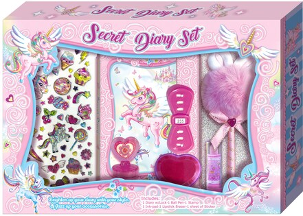 Glow in the dark set di diario - unicorno