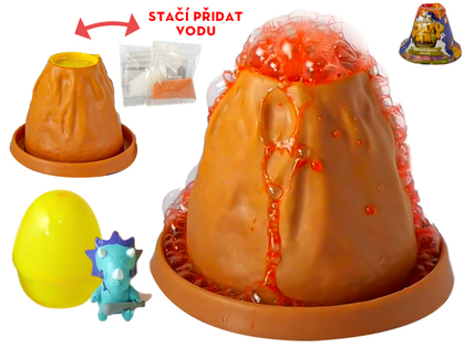 Vulcano Crazy Dino 10 cm con lava, uovo e dinosauro