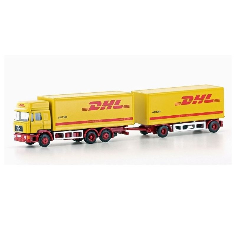 Autocarro MAN F90 a 3 assi con rimorchio, DHL. LEMKE LC4607