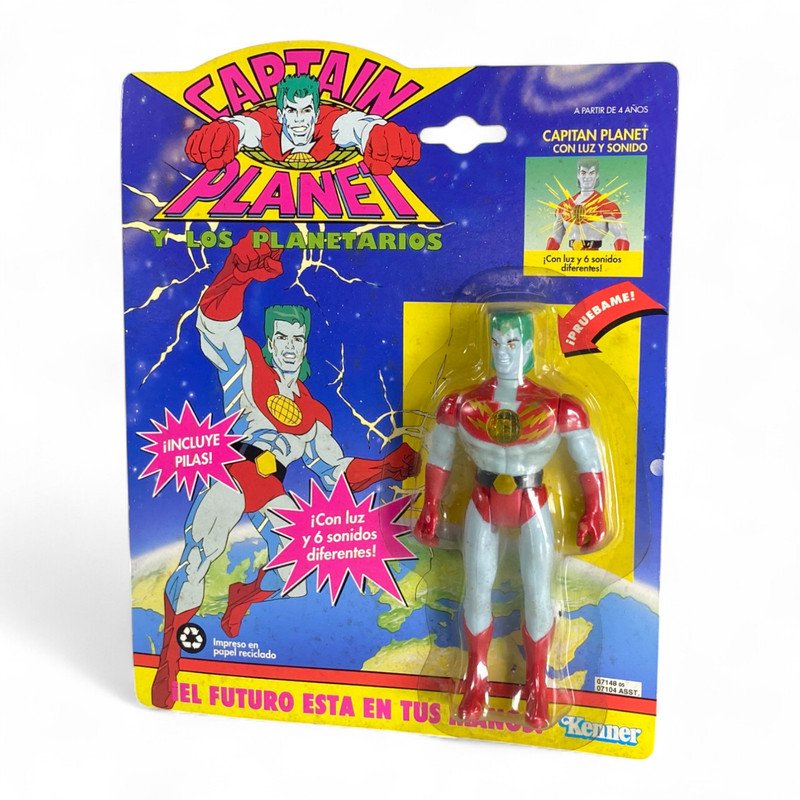 Captain Planet and the Planeteers - Captain Planet (Light and Thunder) MOC (Spanish)  (MOC : Mint On Card)