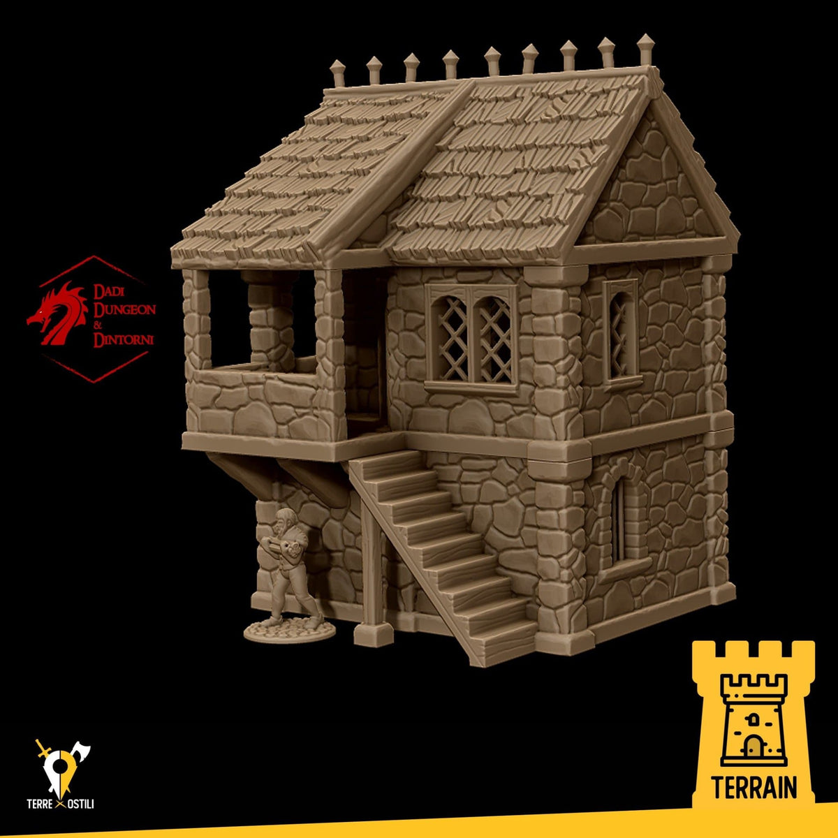 Caserma cittadina guardia edificio fantasy scenico