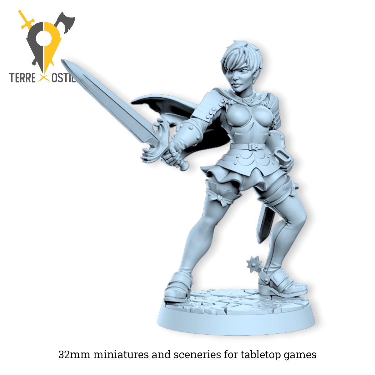 Caska umana cavaliere guerriero paladino | miniatura 3D resina | Terre Ostili