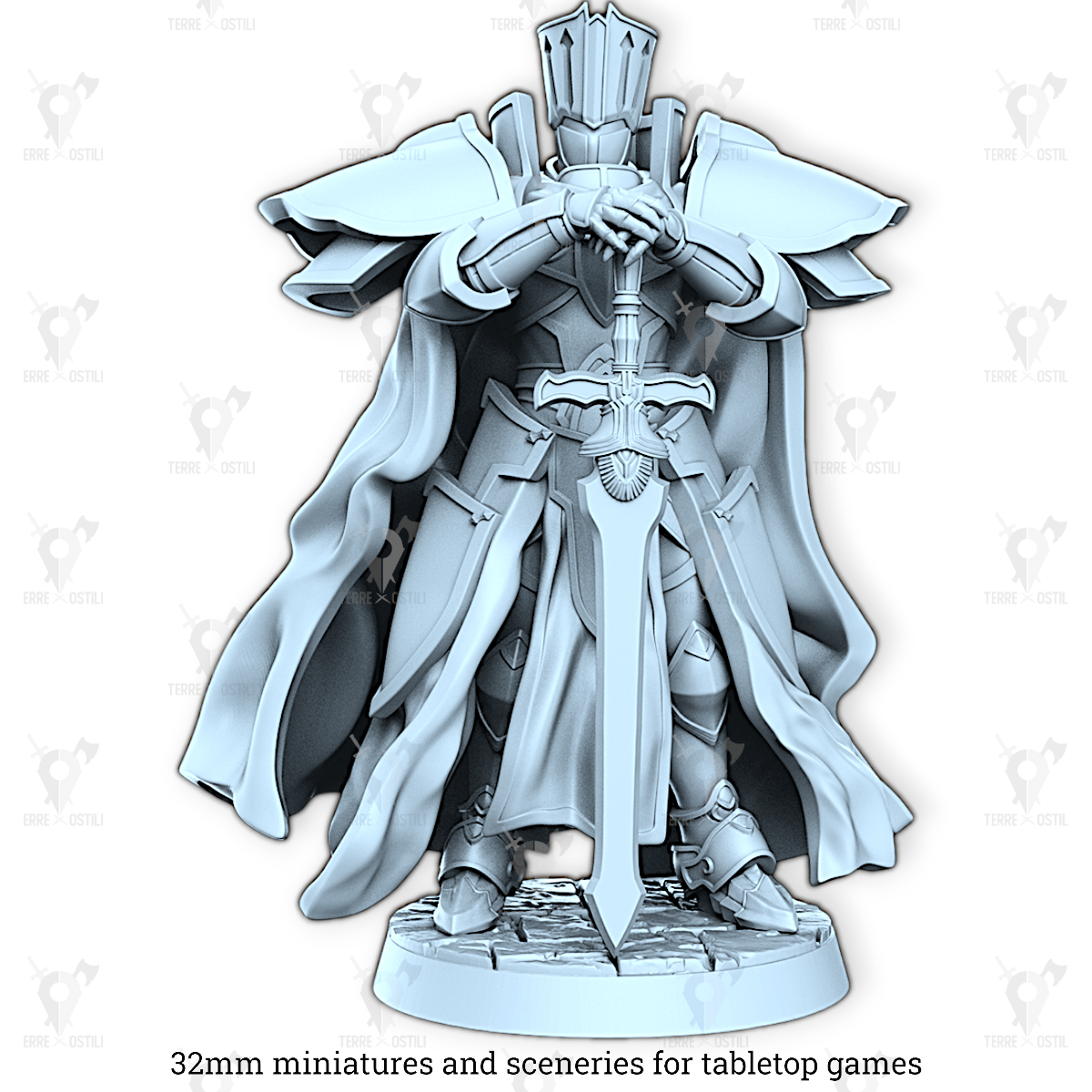 Cavaliere nero guardiano difensore arcano | miniatura 3D resina | Terre Ostili