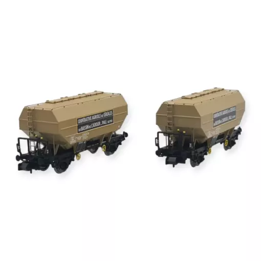 Set di 2 carri per il grano - REE Models NW306 - N 1/160 - SNCF - EP III