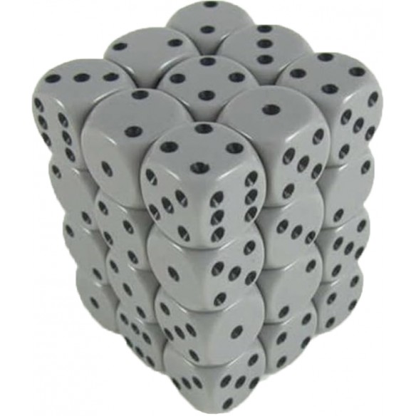 Chessex - Set 36 Dadi da 12mm - Opaque Grey/Black