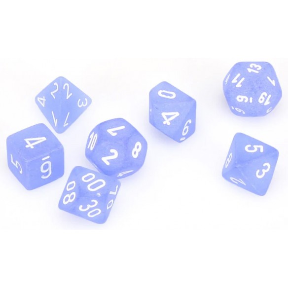 Chessex - Set 7 Dadi - Frosted Blue/White