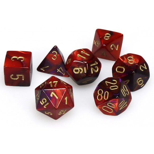 Chessex - Set 7 Dadi - Gemini Purple/Red/Gold