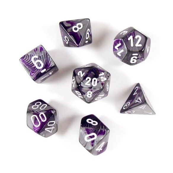 Chessex - Set 7 Dadi - Gemini Purple/Steel/White