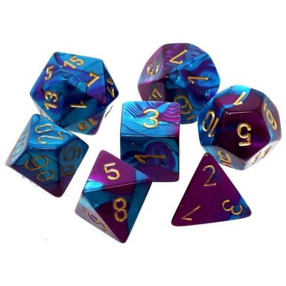 Chessex - Set 7 Dadi - Gemini Purple/Teal/Gold