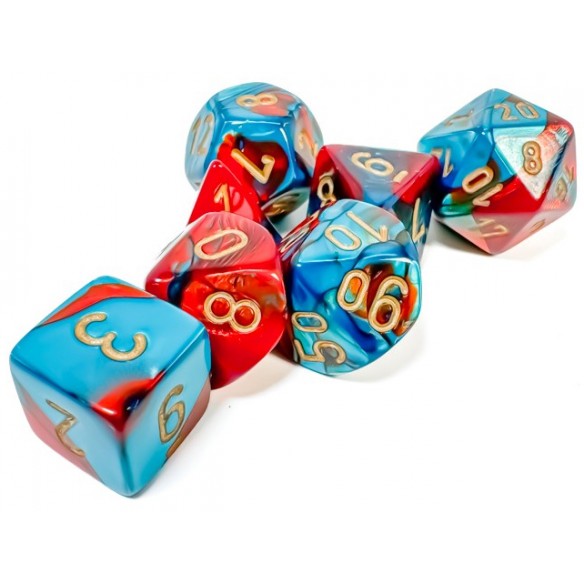 Chessex - Set 7 Dadi - Gemini Red/Teal/Gold