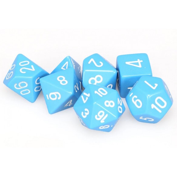 Chessex - Set 7 Dadi - Opaque Light Blue/White
