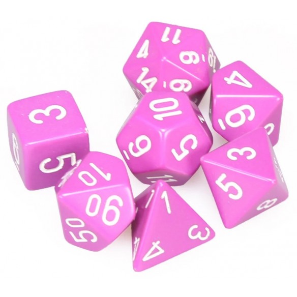 Chessex - Set 7 Dadi - Opaque Light Purple/White