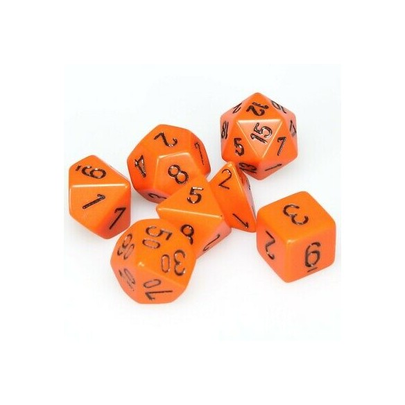 Chessex - Set 7 Dadi - Opaque Orange/Black