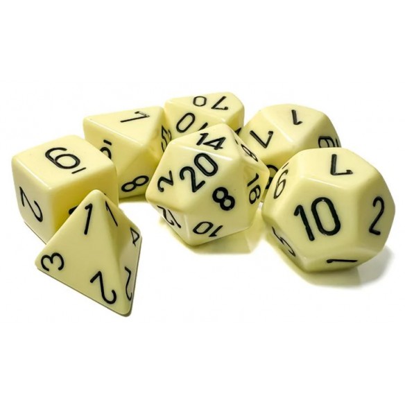 Chessex - Set 7 Dadi - Opaque Pastel Yellow/Back