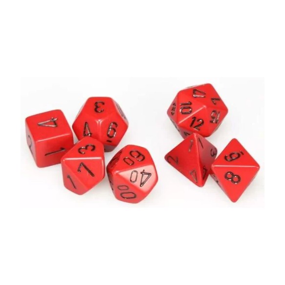 Chessex - Set 7 Dadi - Opaque Red/Black