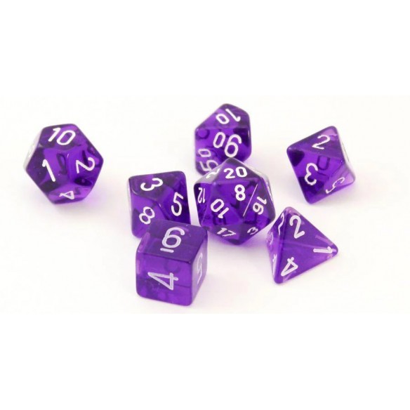 Chessex - Set 7 Dadi - Translucent Purple/White