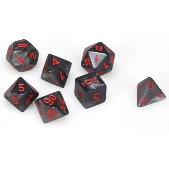 Chessex - Set 7 Dadi - Velvet Black/Red