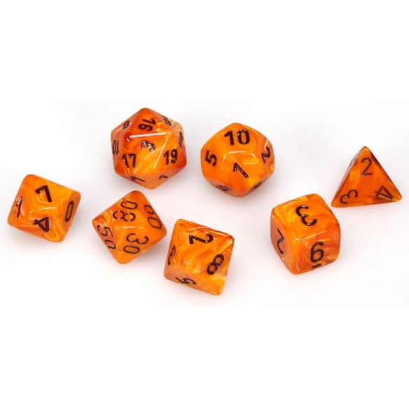 Chessex - Set 7 Dadi - Vortex Bright Orange/Black