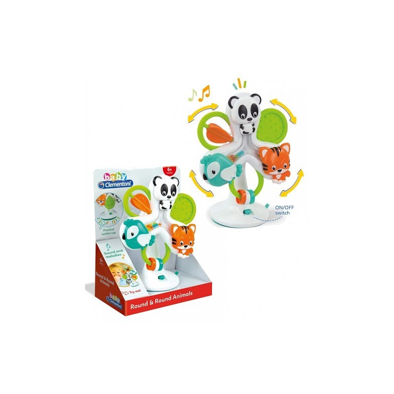 CLEMENTONI BABY ANIMALI RUOTA E RUOTA, SUONI E MELODIE, 6+  MESI
