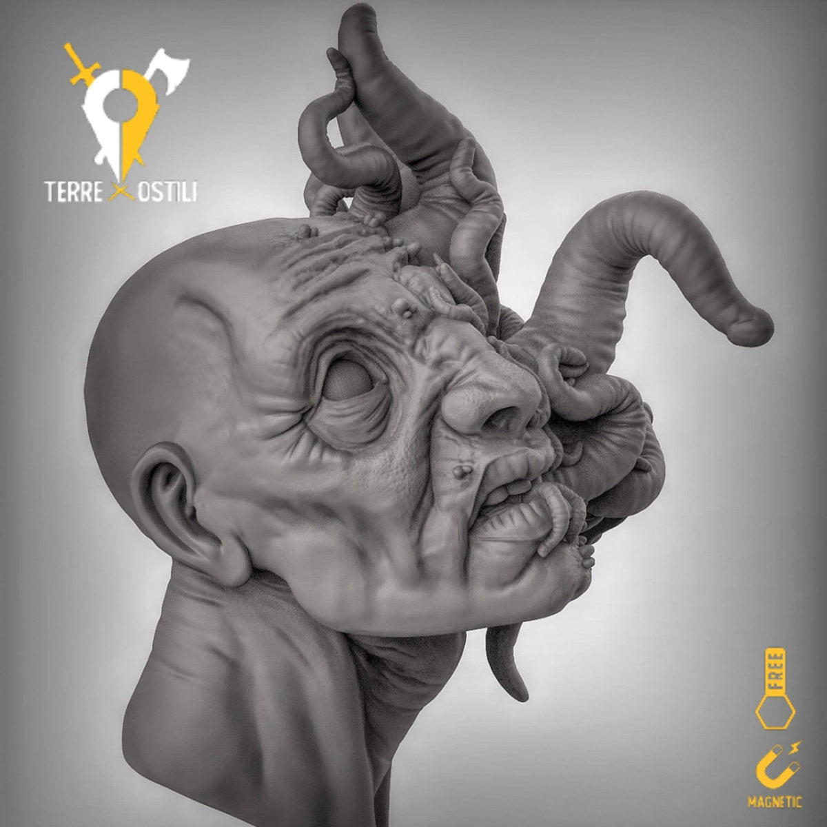 "Come nascono le Idee" umano alieno busto resina alta qualità miniatura