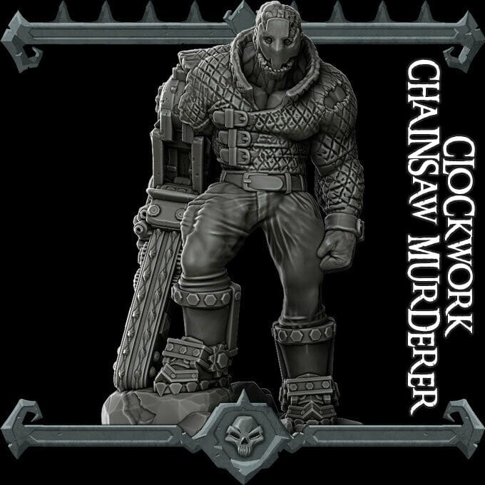 Costrutto meccanico killer motosega miniatura 3d resina