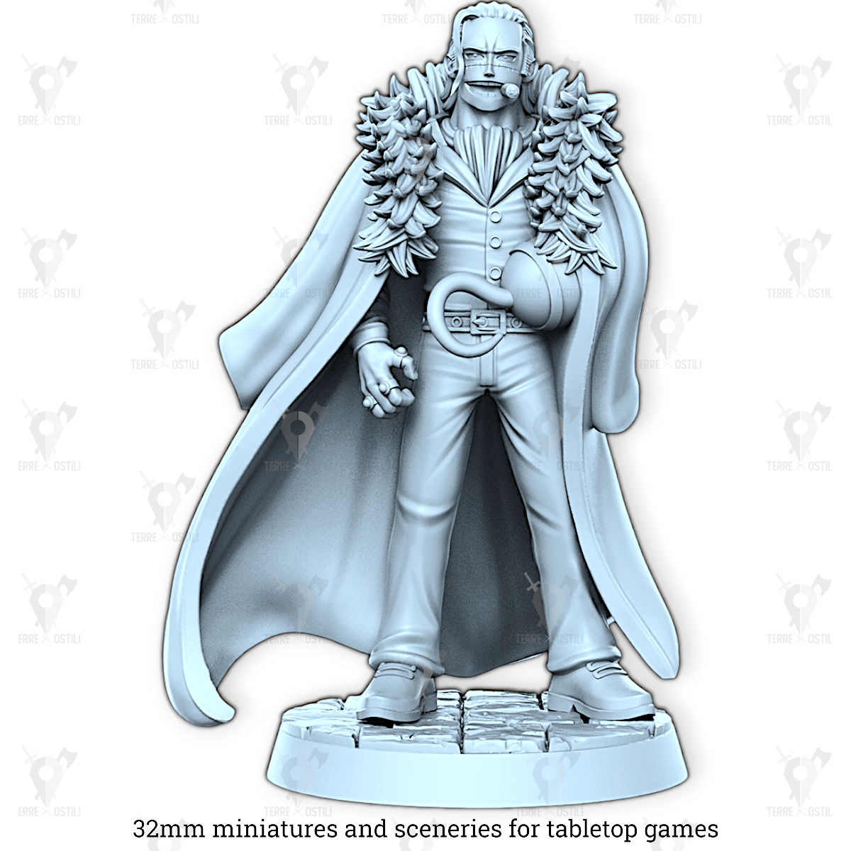 Crocodile umano pirata guerriero stregone sabbia onep | miniatura 3D resina | Terre Ostili