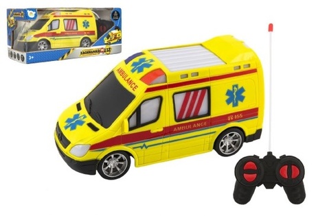 Ambulanza RC in plastica 20 cm per telecomando a batterie con luce