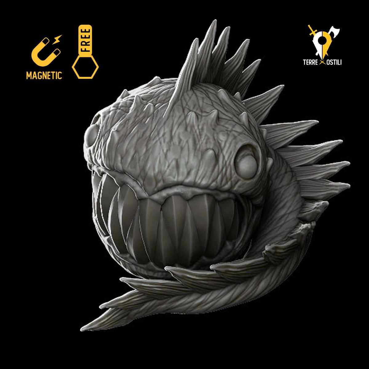 Devourer divoratore pesce Piranha mostruoso miniatura 3d resina