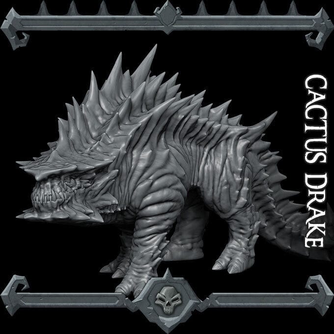 Draco Drake del deserto cactus miniatura 3d resina