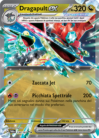 Dragapult-ex 130/167 Rara Doppia - ITA - Near Mint - Scarlatto e Violetto - Crepuscolo Mascherato - Carta Pokemon