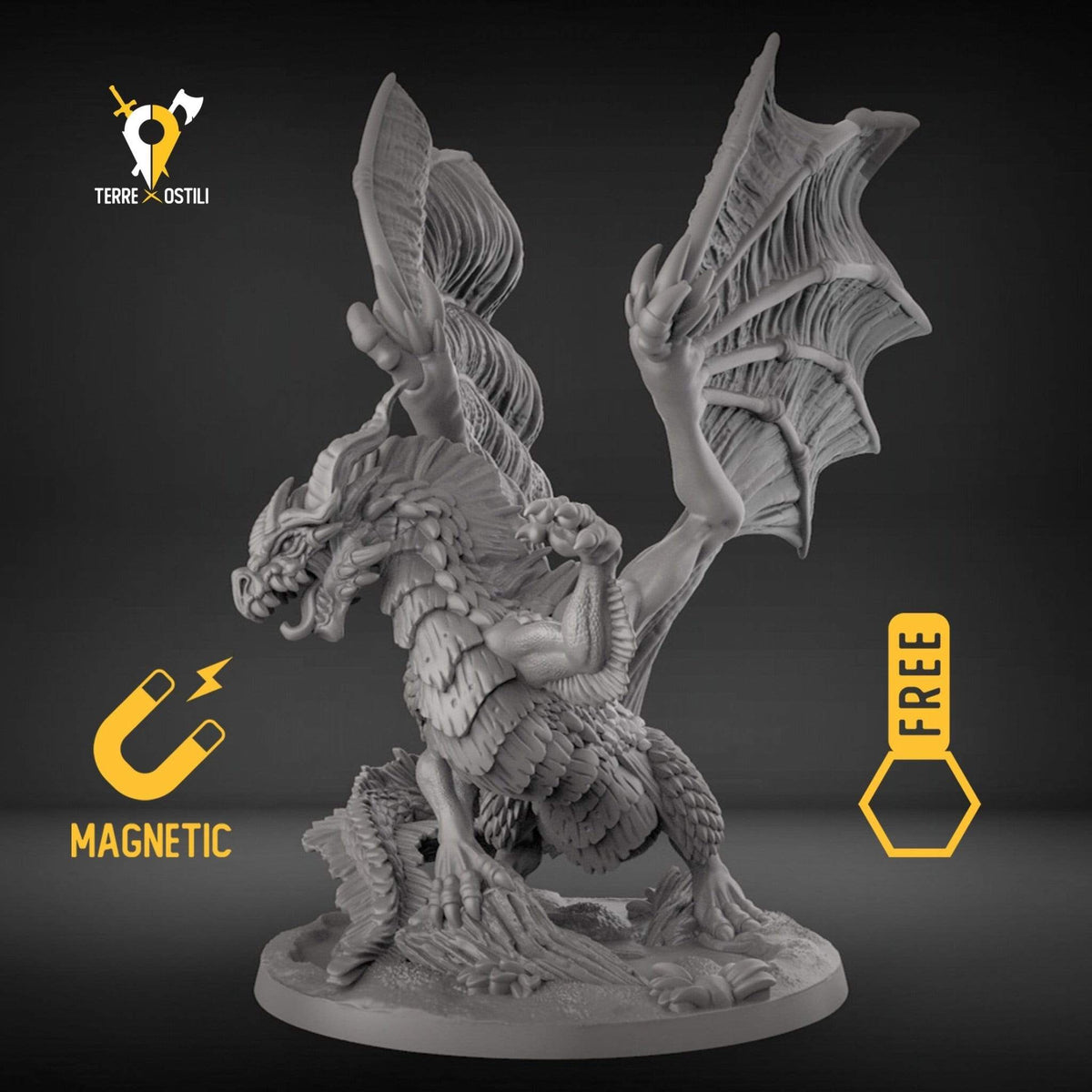 Drago rosso anziano miniatura 3d