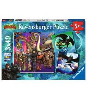 Dragons - puzzle 3x49 pezzi