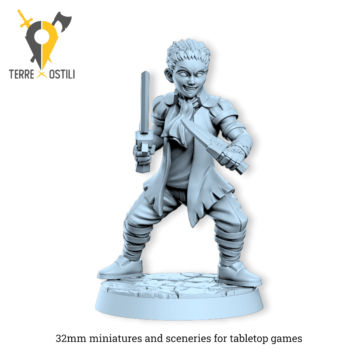 Droso ragazzino popolano villaggio | miniatura 3D resina | Terre Ostili