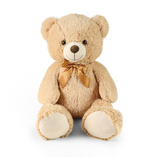 Grande orso di peluche Ron marrone chiaro con etichetta 78 cm